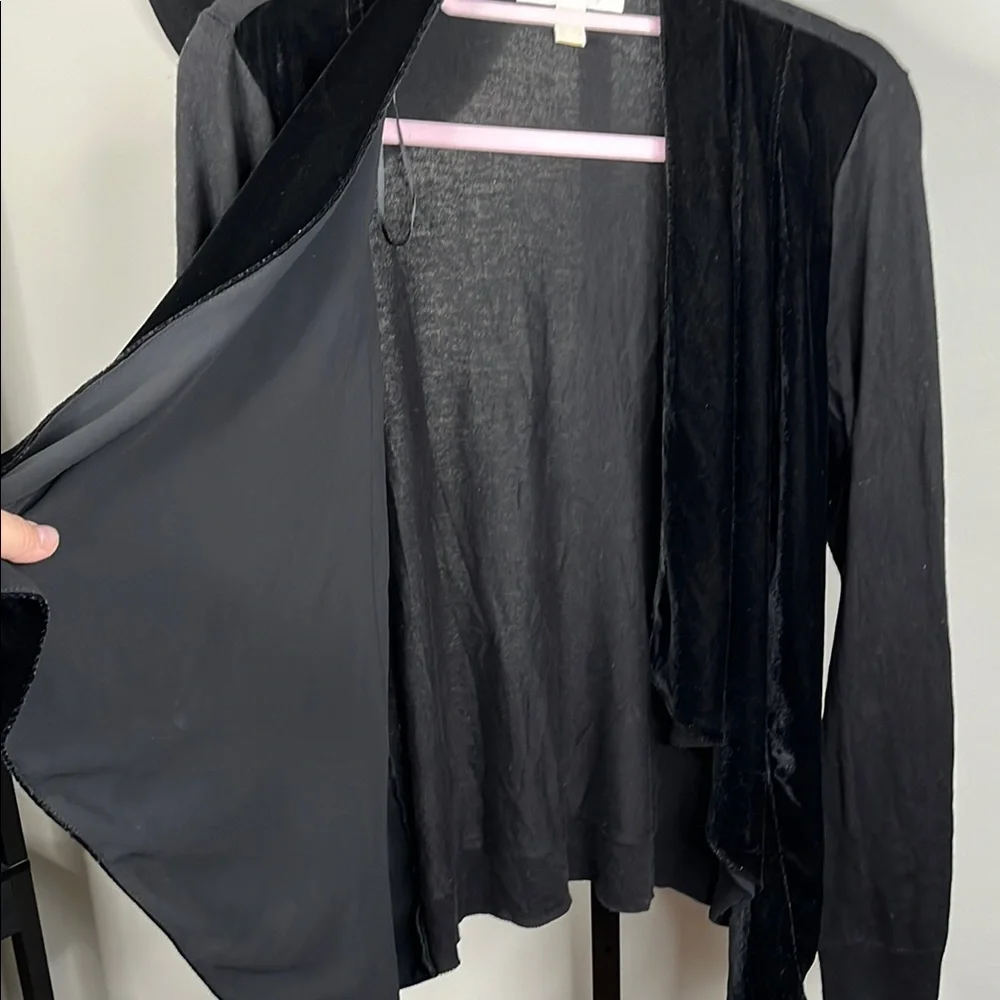 Michael Kors Black Draped Open Front Jacket